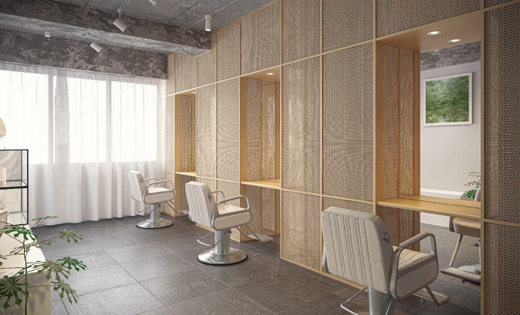 Kyoto Rattan Beauty Lounge 3DCG ArchViz