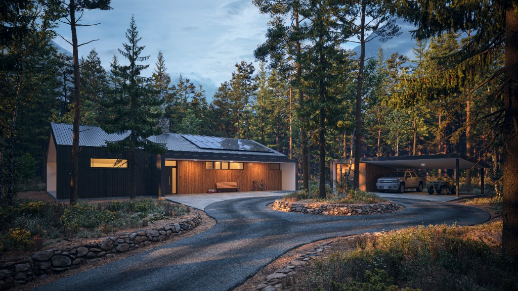 Pine Forest Eco Villa 3DCG ArchViz