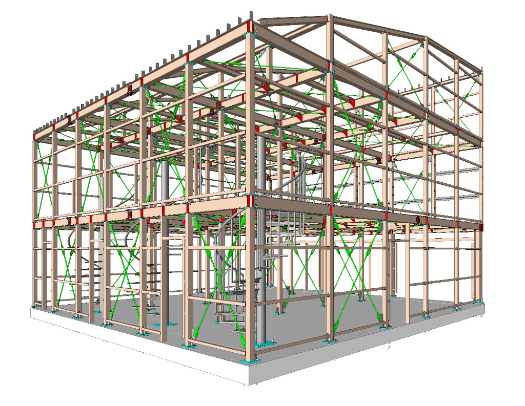 Japanese Steel Structure Shop Drawing 3D Model