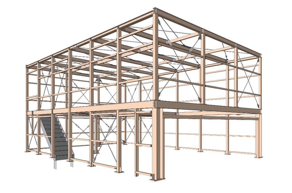 Industrial Mezzanine Steel Structure 3D Model